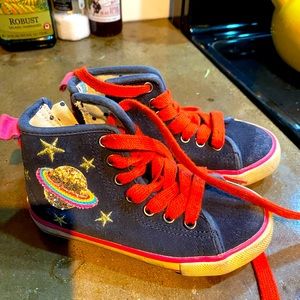 Mini Biden size 24 toddler shoes with side zip. Only worn a few times